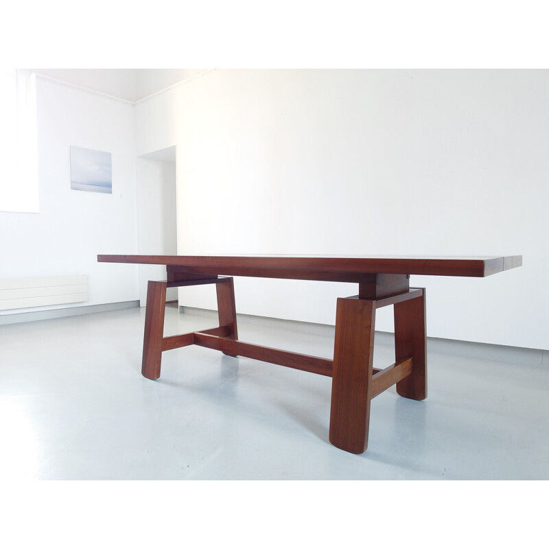 Large mahogany dining table by Silvio Coppola for Bernini - 1960s