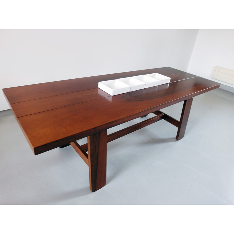 Large mahogany dining table by Silvio Coppola for Bernini - 1960s