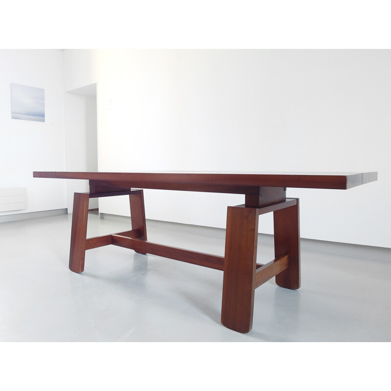 Large mahogany dining table by Silvio Coppola for Bernini - 1960s