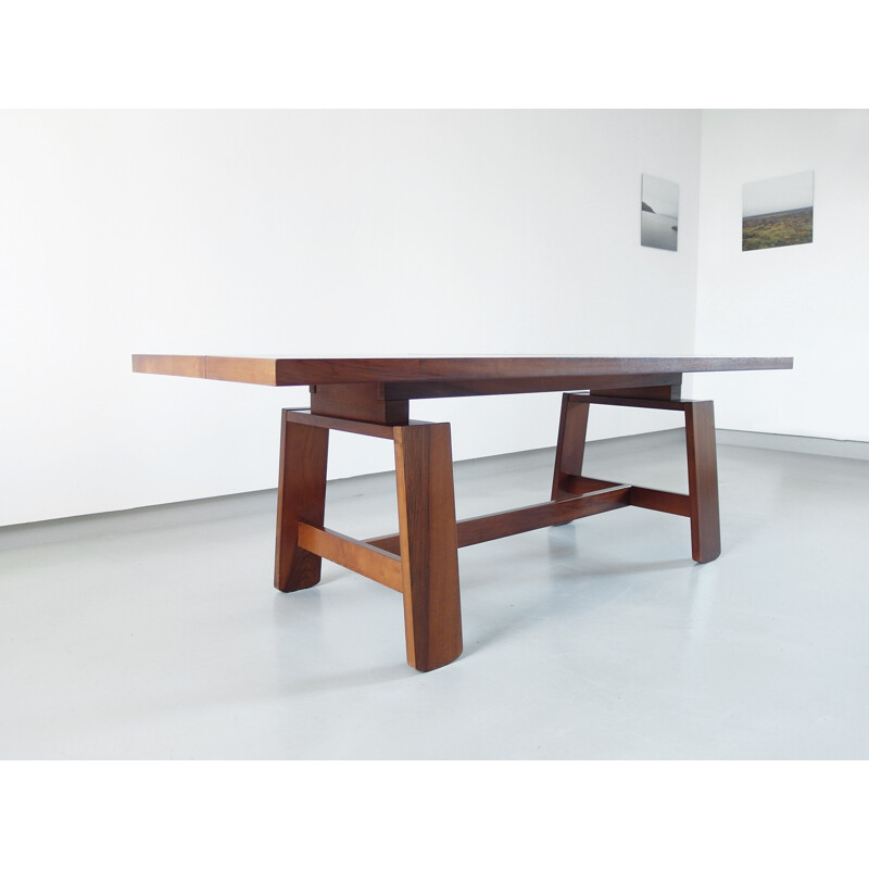 Large mahogany dining table by Silvio Coppola for Bernini - 1960s