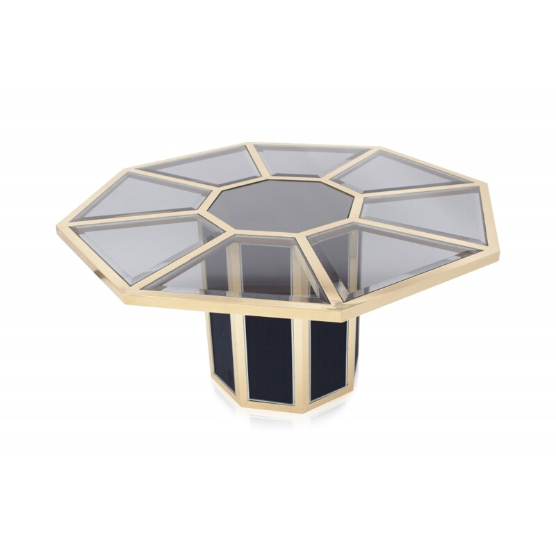 Octagonal brass dining table for Roche Bobois - 1970s