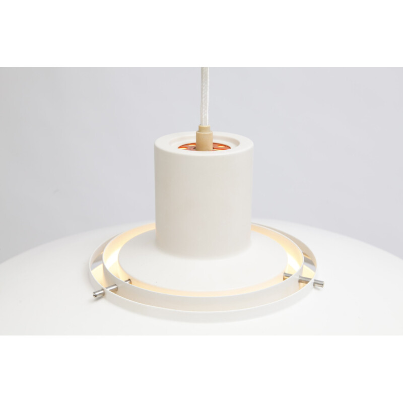 Hanging lamp in white lacquered metal, FABRICIUS & KASTHOLM - 1960s