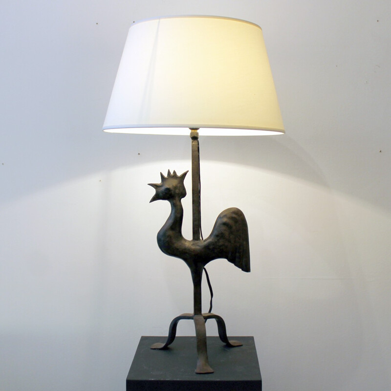 Vintage rooster lamp by Marolles - 1960s