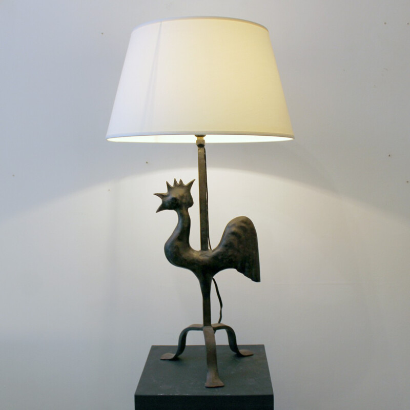 Vintage rooster lamp by Marolles - 1960s