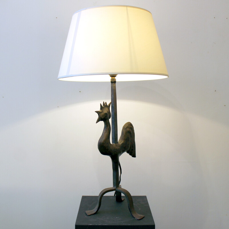 Vintage rooster lamp by Marolles - 1960s