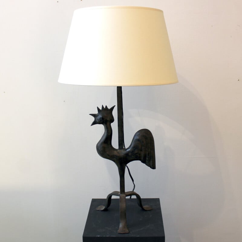 Vintage rooster lamp by Marolles - 1960s