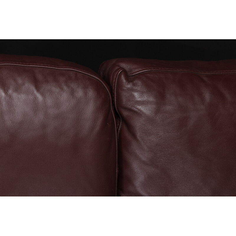 Vintage corner leather sofa - 1980s