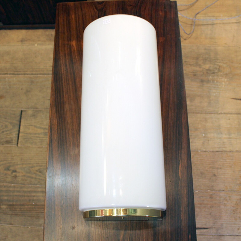 Pair of wall lamps in milky glass by Limburg - 1970s