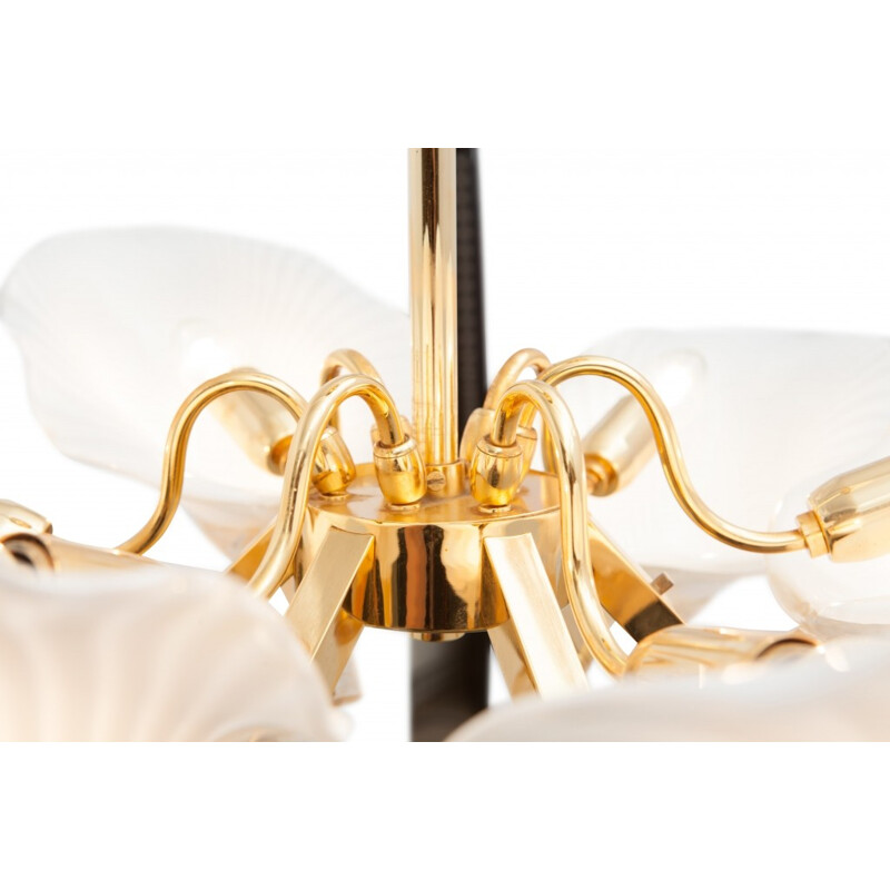Murano Glass Leaf Chandelier by Franco Luce, Italy - 1970s