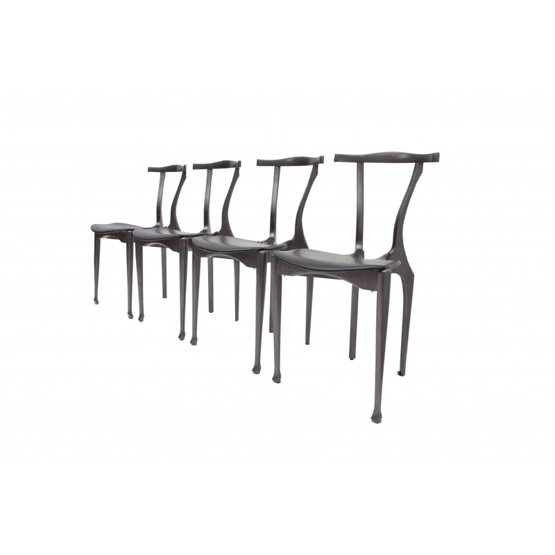 Set of 4 black chairs 'Gaulino' by Oscar Tusquets - 1980s