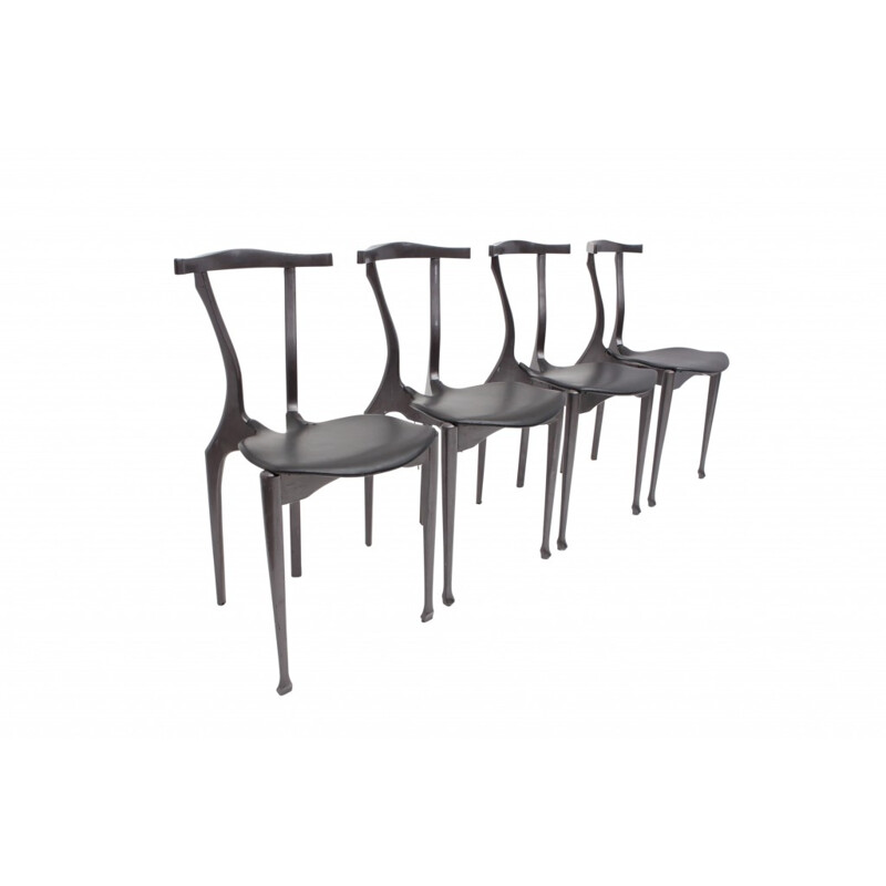 Set of 4 black chairs 'Gaulino' by Oscar Tusquets - 1980s