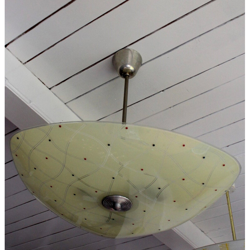 Lámpara de techo de cristal vintage - 1960