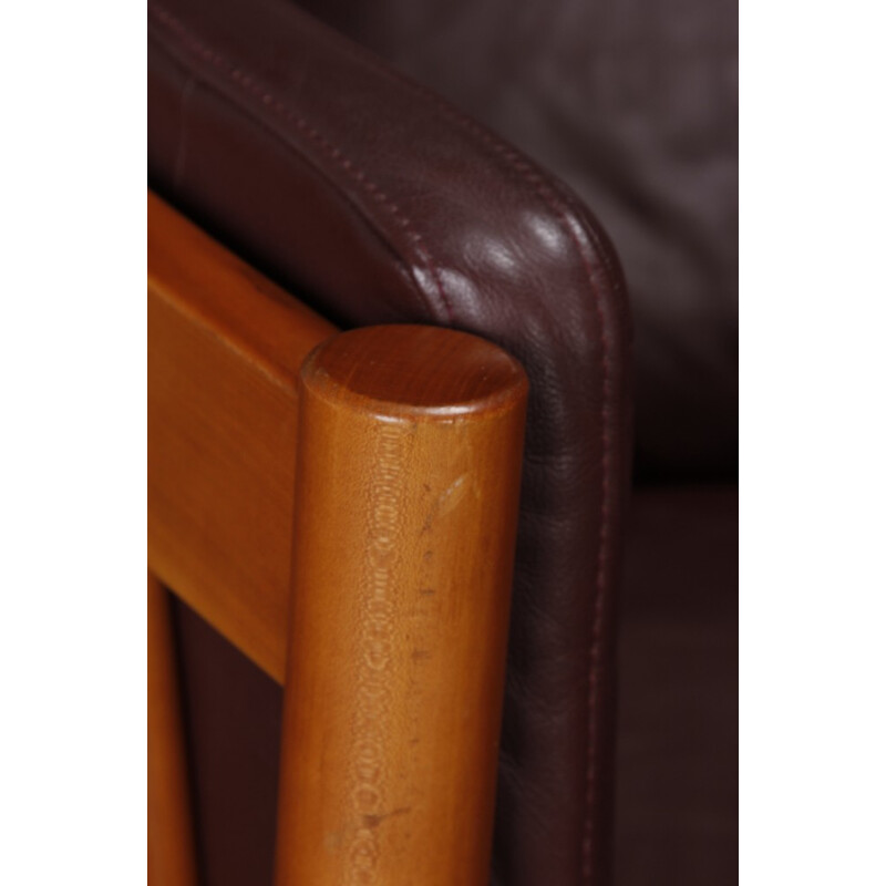 Vintage corner leather sofa - 1980s