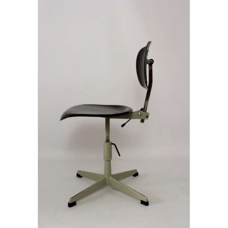 Black industrial Steel & Plastic Chair - 1970s