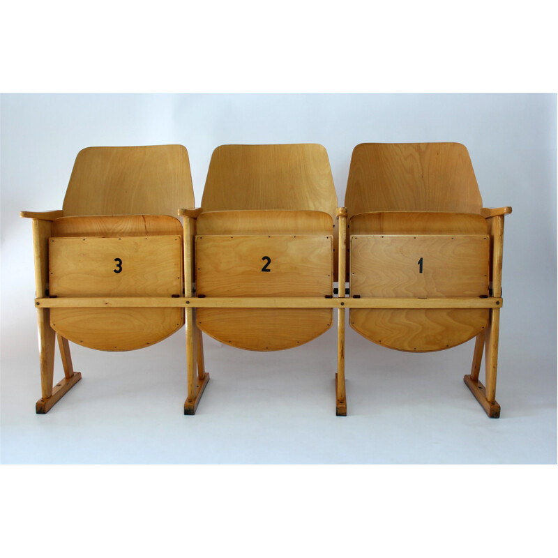 Sièges de Cinéma Vintage 3-places par Thonet pour Ton - 1960