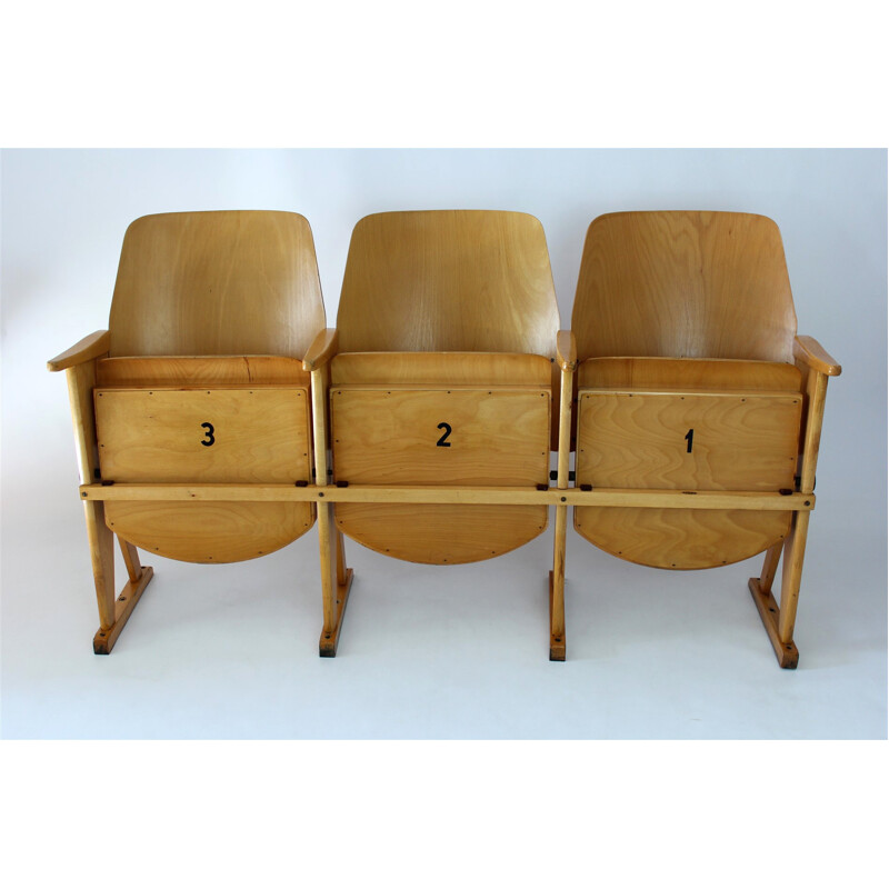 Sièges de Cinéma Vintage 3-places par Thonet pour Ton - 1960