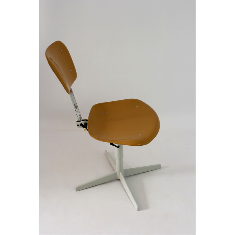 Brown industrial Steel & Plastic Chair - 1970s