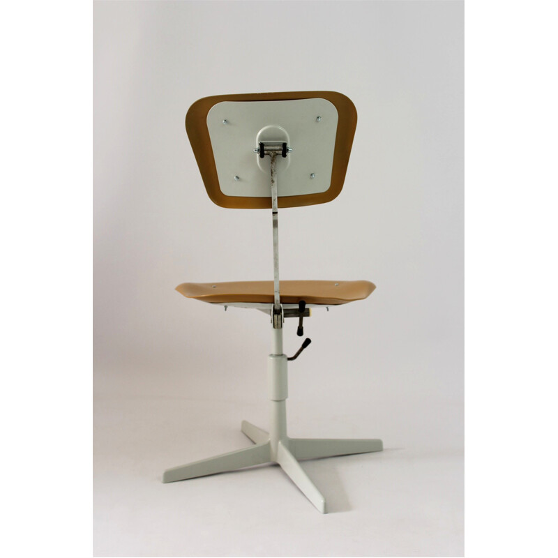 Brown industrial Steel & Plastic Chair - 1970s