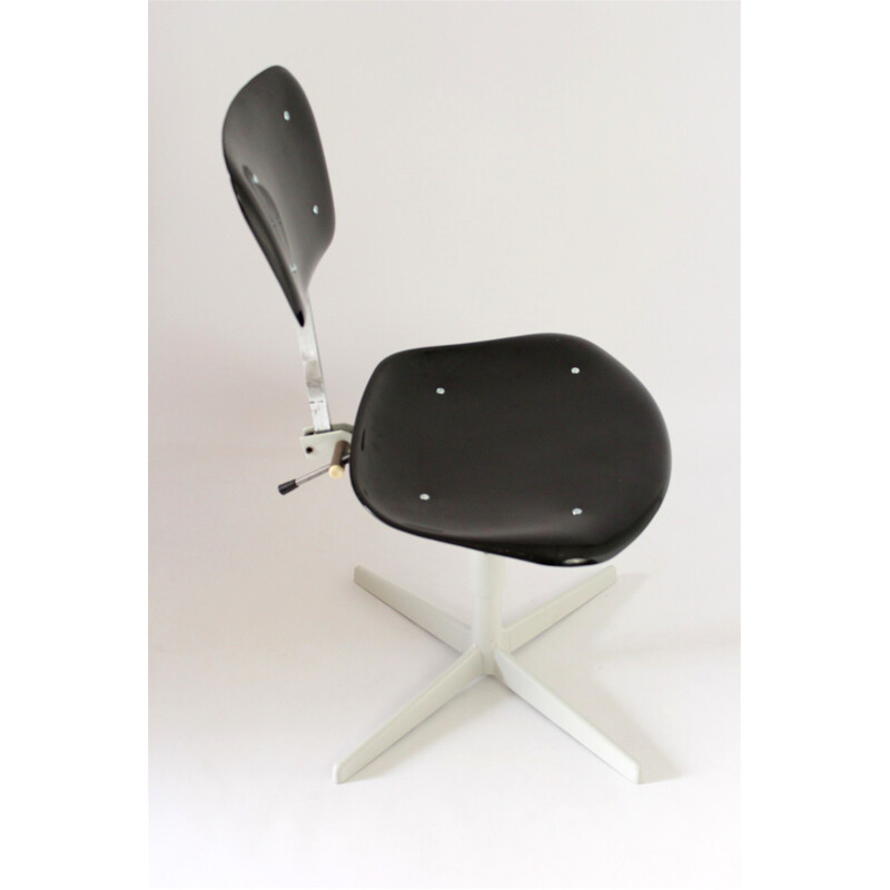 Black industrial Steel & Plastic Chair - 1970s