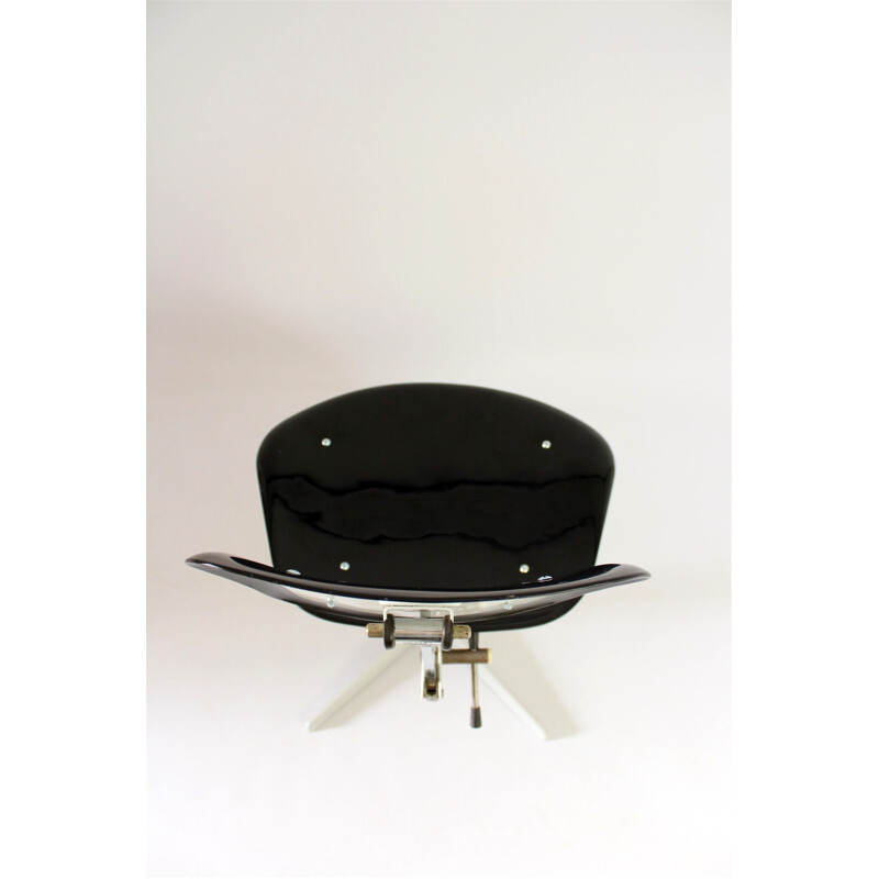 Black industrial Steel & Plastic Chair - 1970s