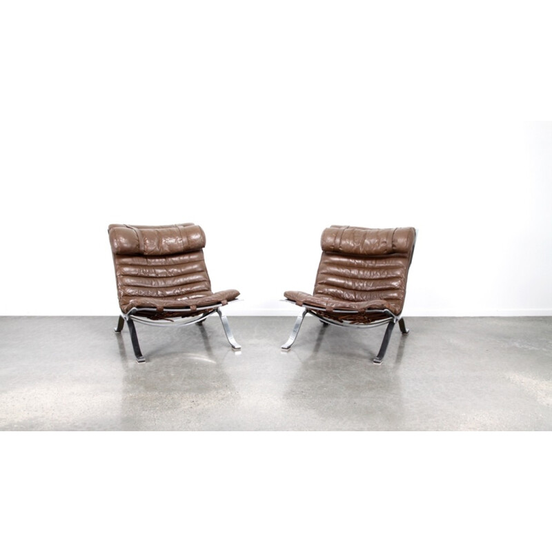 Pair of Ari Lounge Chairs by Arne Norrell for Norell Mobel - 1970s 