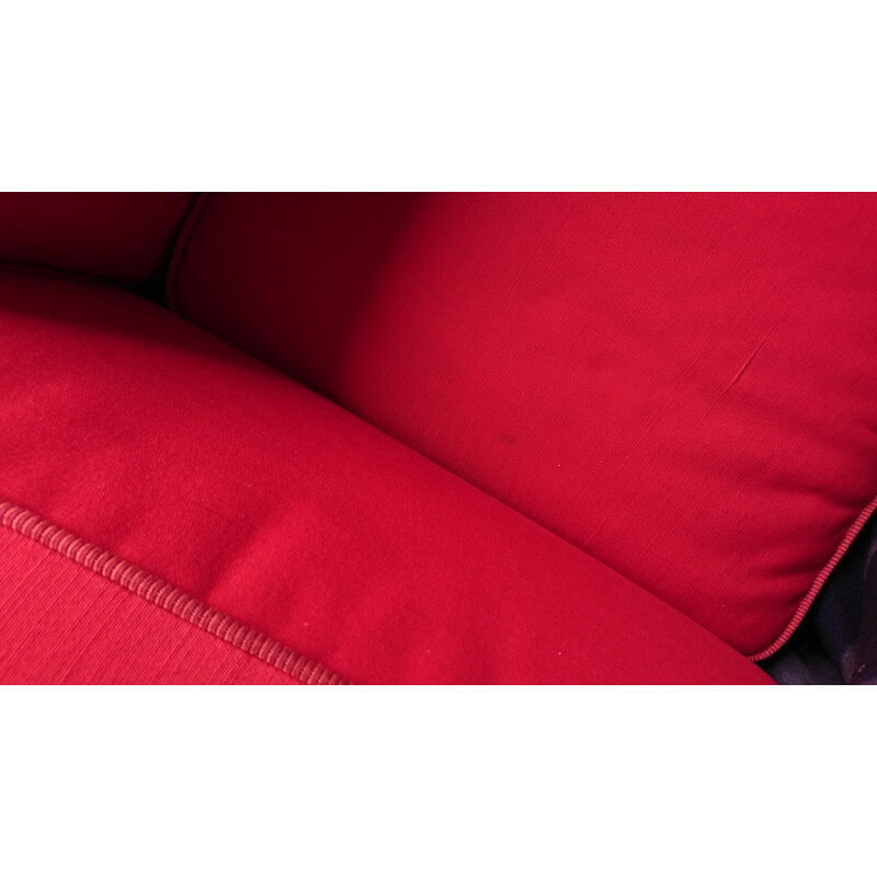 2-seater sofa "LC3" in red fabric by Le corbusier for Cassina - 1980s