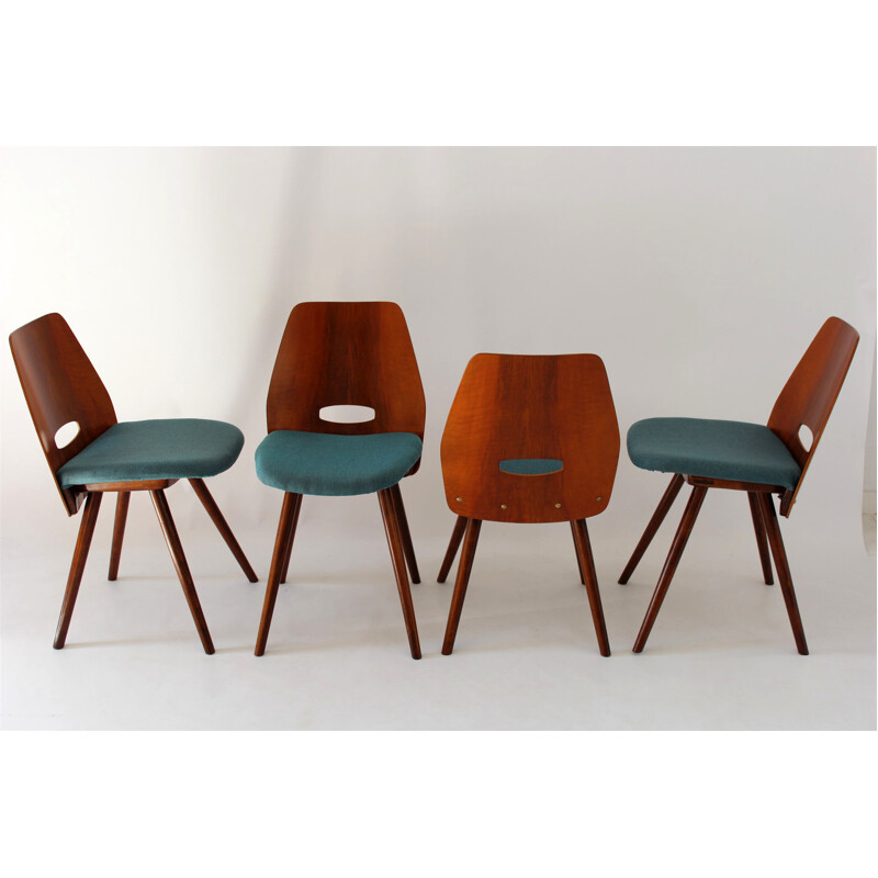 Suite de 4 chaises à repas par František Jirák pour Tatra - 1960