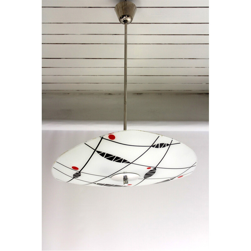 Vintage patterned multicolored ceiling Lamp by Napako - 1960s