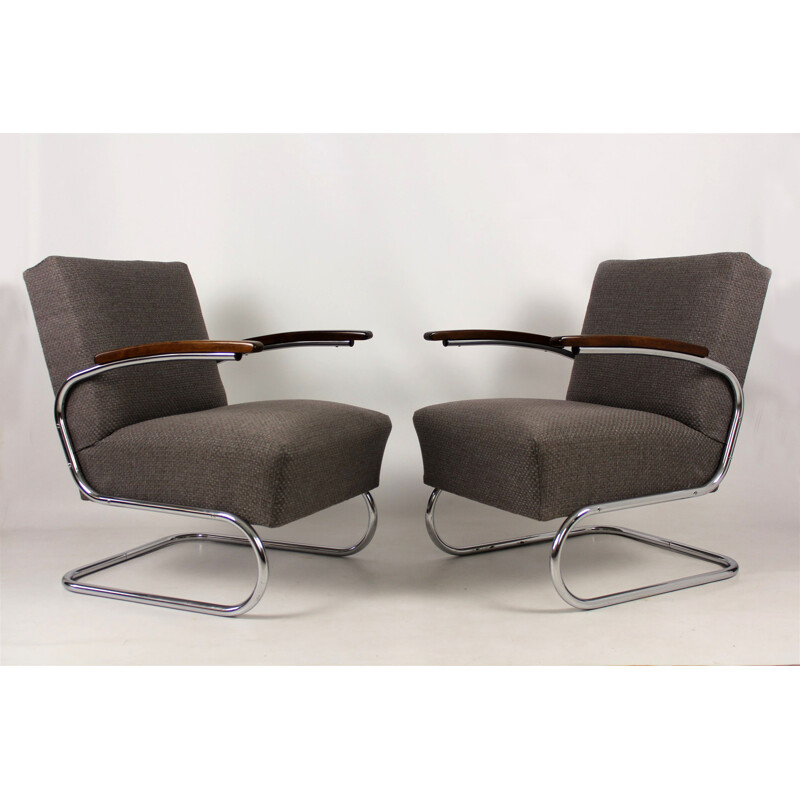 Tubular Steel Cantilever Armchair by Willem Hendrik Gispen for Mücke Melder - 1930s