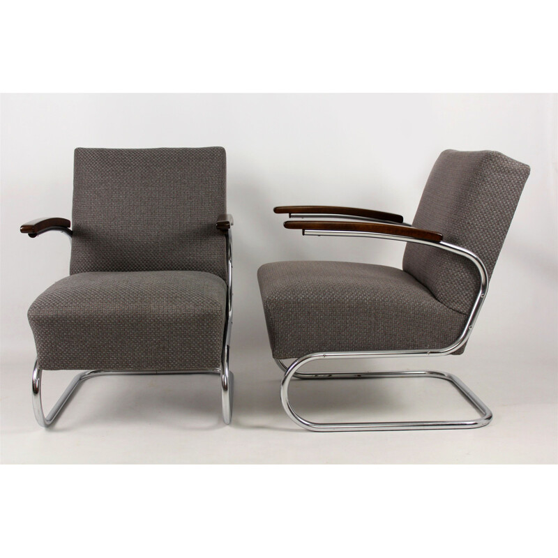 Tubular Steel Cantilever Armchair by Willem Hendrik Gispen for Mücke Melder - 1930s