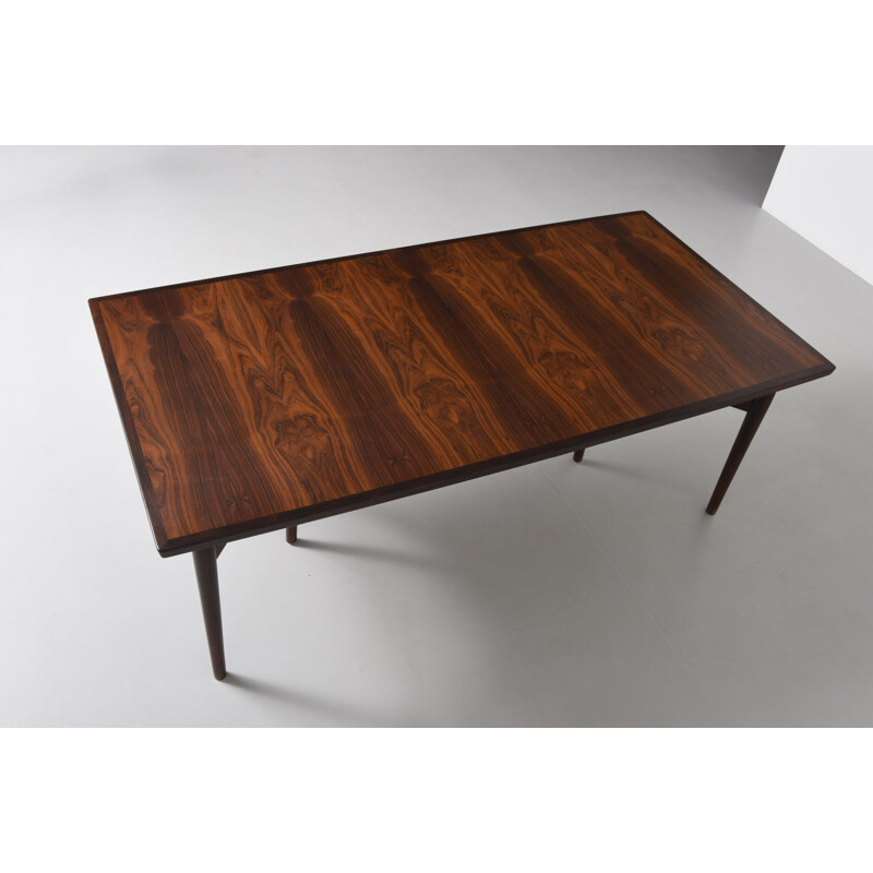 Large rosewood dining table by Arne Vodder for Sibast Furniture - 1950s