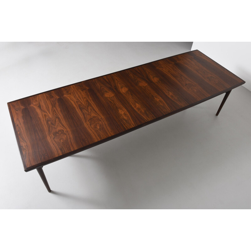 Large rosewood dining table by Arne Vodder for Sibast Furniture - 1950s