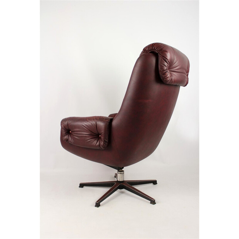 Fauteuil vintage en cuir finlandais de PeeM - 1970