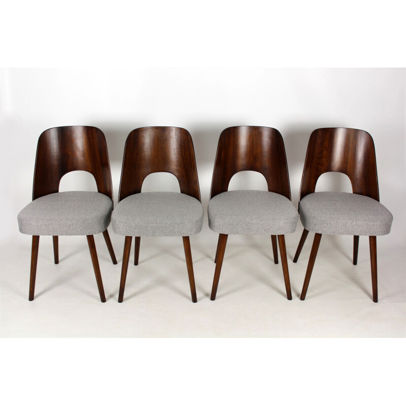Set of 4 plywood chairs by Oswald Haerdtl for TON - 1950s