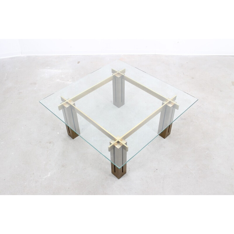 Large brass coffee table - 1970s 