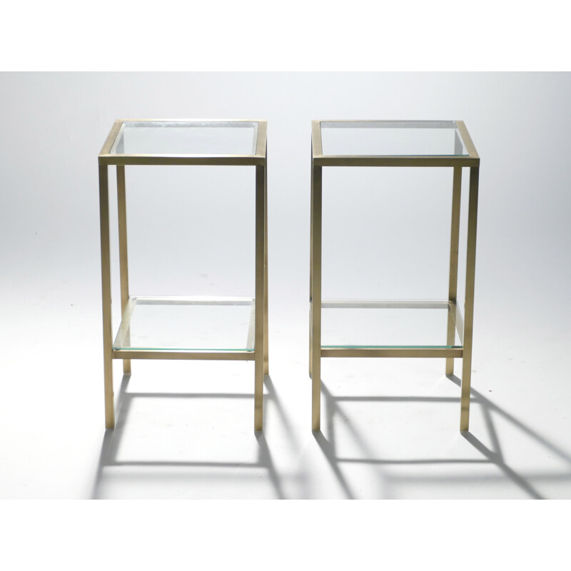 Pair of brass bedside tables - 1970s