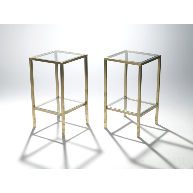 Pair of brass bedside tables - 1970s