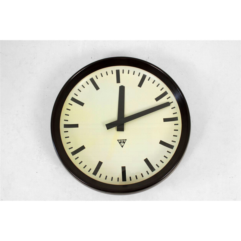 Large Bakelite Railway Clock from Pragotron - 1950s