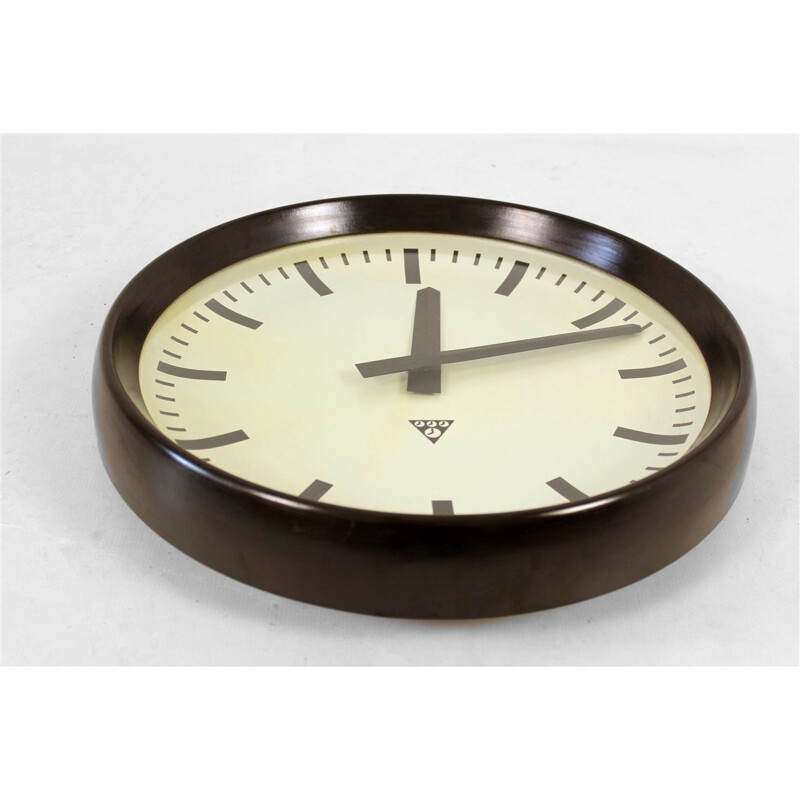 Large Bakelite Railway Clock from Pragotron - 1950s