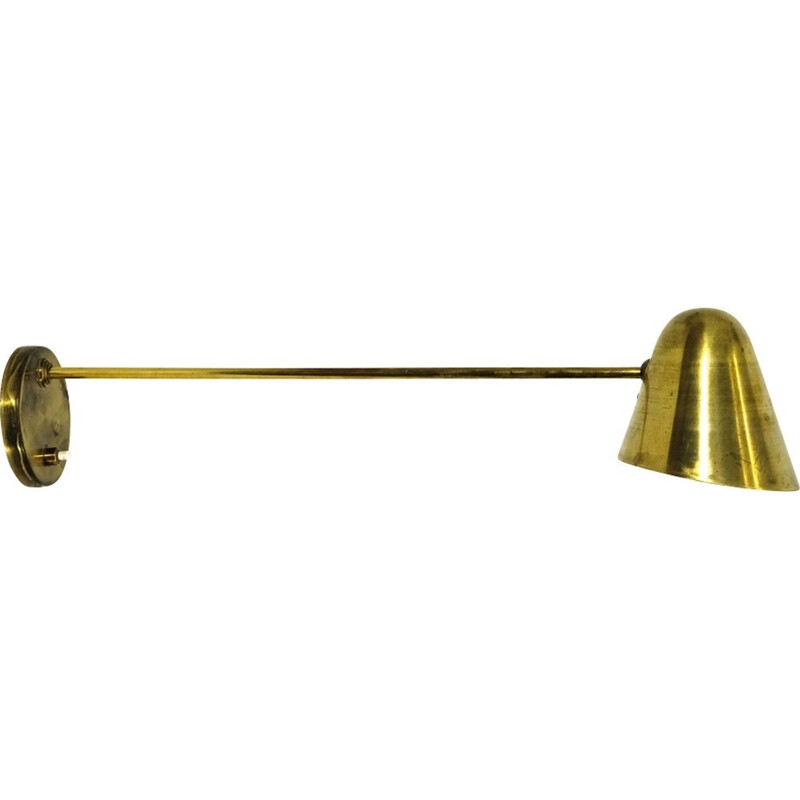 Vintage large brass wall lamp - 1950s