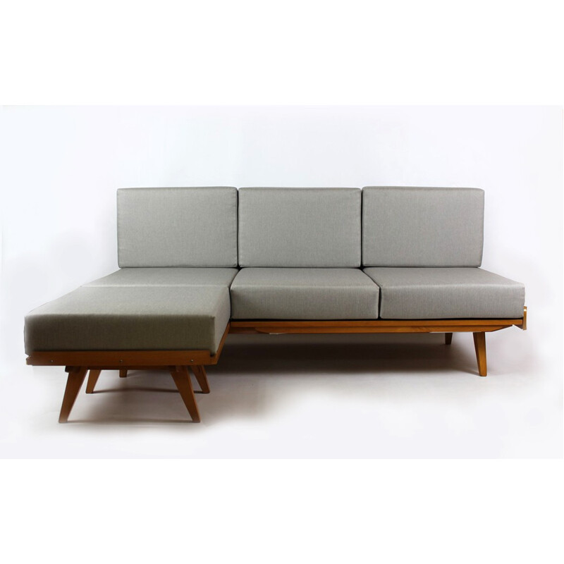 Vintage Sofa Bed with Pouf from Tatra - 1960s