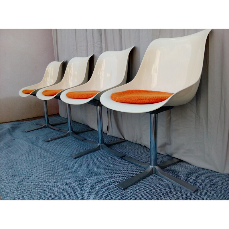 Set of 4 mid-century design chairs - 1970s