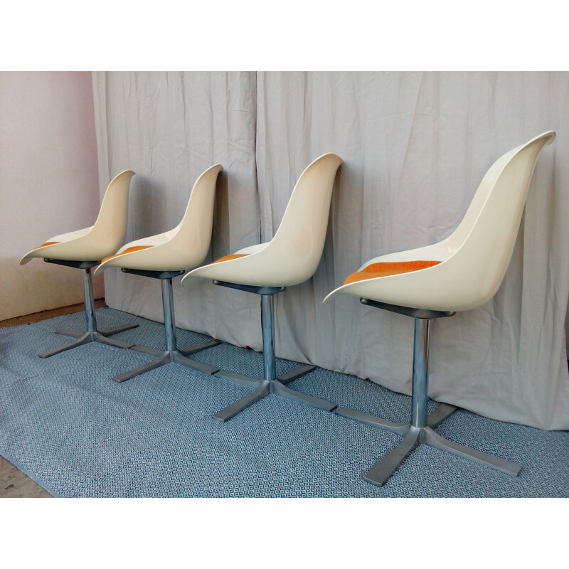 Set of 4 mid-century design chairs - 1970s