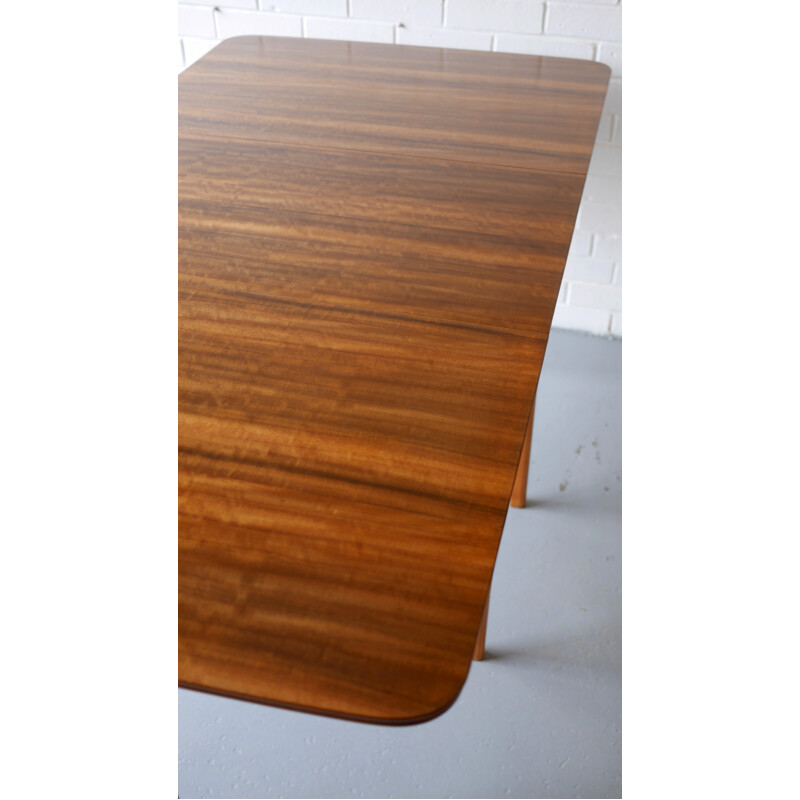 Walnut and beech drop leaf dining table - 1950s