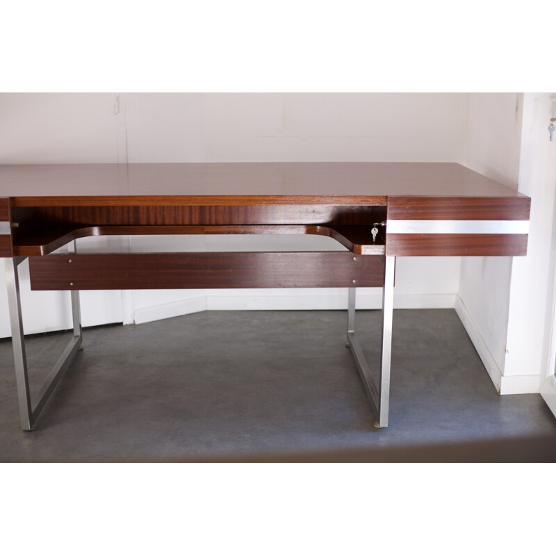 Rosewood desk by Henri Lesêtre and Claude Gaillard - 1970s