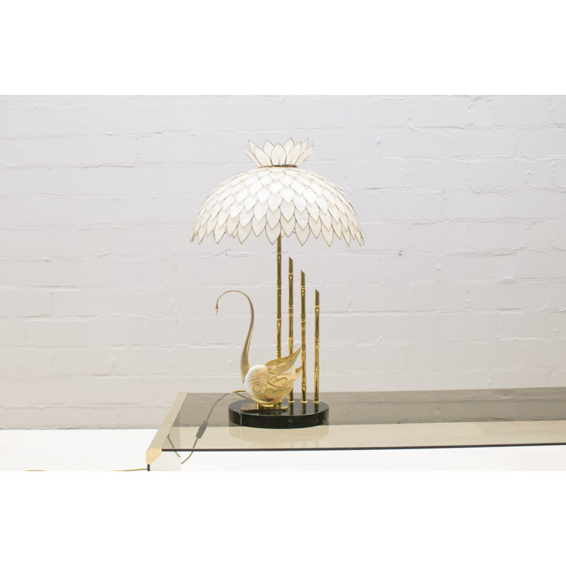 Lampe de Table "Clam" en perles et laiton - 1960