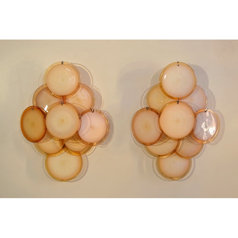 Vintage Disc Wall Sconces by Vistosi - 1960s