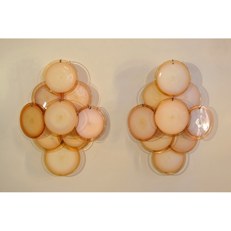 Vintage Disc Wall Sconces by Vistosi - 1960s