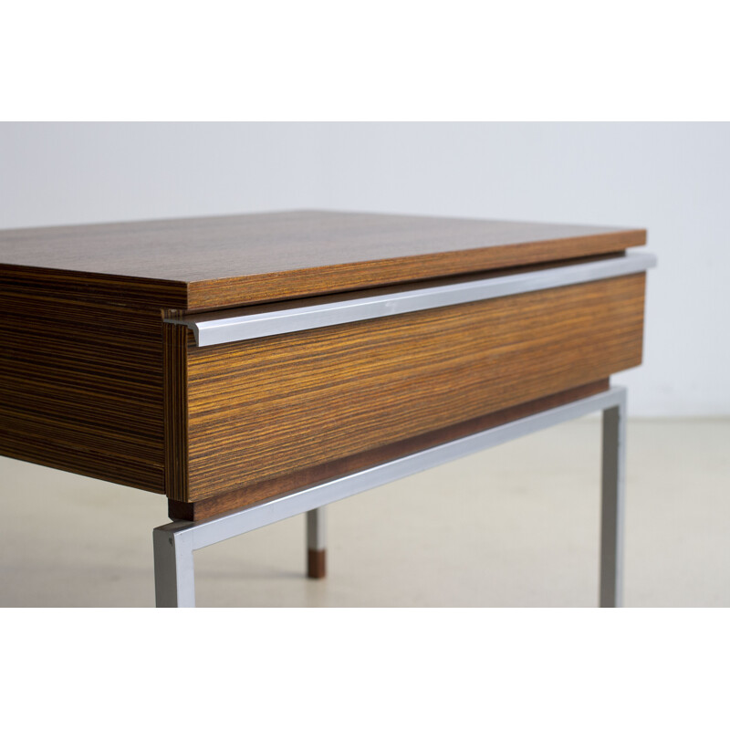 Pair of bedside tables made of rosewood and metal - 1960s