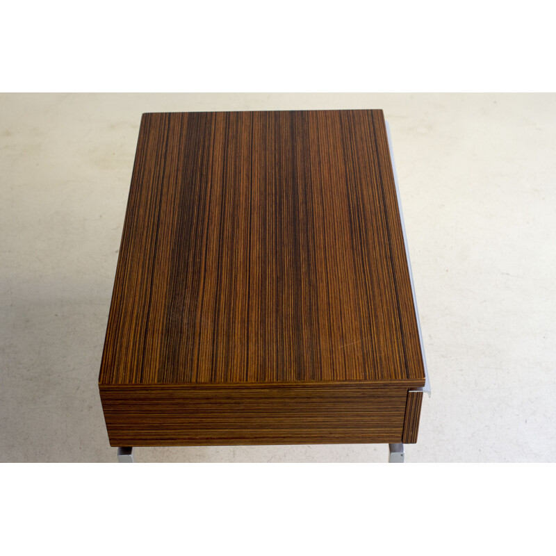 Pair of bedside tables made of rosewood and metal - 1960s